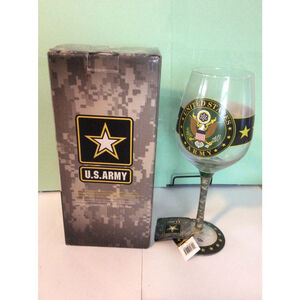 Unisex U.S. Army Drinkware Wine Glass One Size Black Gold